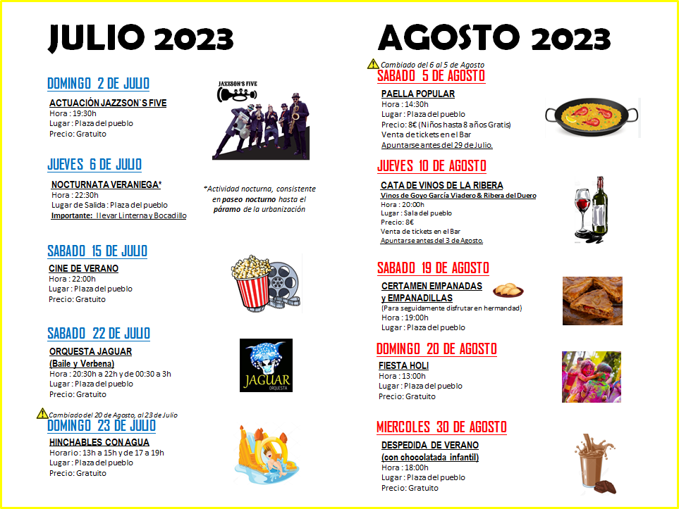 Actividades Verano 2023 Actualizado